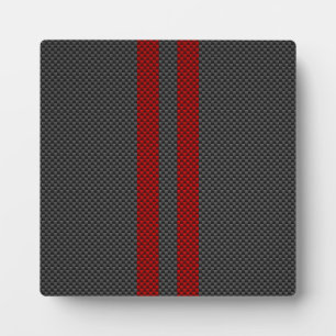 Plaque Photo Bandes décoratives de style fibre de carbone rouge
