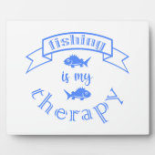 Plaque Photo Bannière ruban La pêche est ma thérapie (Devant)