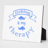 Plaque Photo Bannière ruban La pêche est ma thérapie (Côté)