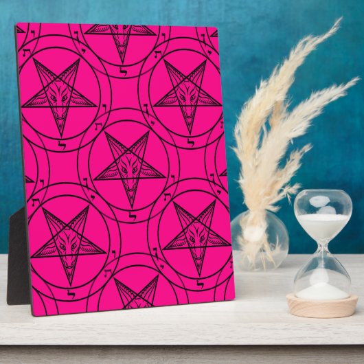 Plaque Photo baphomet rose (Côté)