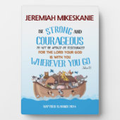 Plaque Photo Baptême Thème Arche du Garçon Noé (Devant)