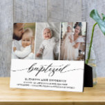 Plaque Photo Baptisé Photo moderne Collage Baptême Keepsaké<br><div class="desc">Plaque de collage photo moderne et élégant. ''Baptisé'' est présenté dans un script typographique sophistiqué avec des lettres manuscrites stylisées sur un arrière - plan blanc. Customisez avec un nom,  la date,  le lieu du baptême et les noms des parrains. idéal comme cadeau ou garde.</div>