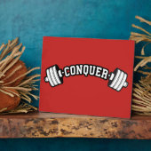 Plaque Photo Barbell, CONQUER - Gymnase d'haltérophilie (Côté)