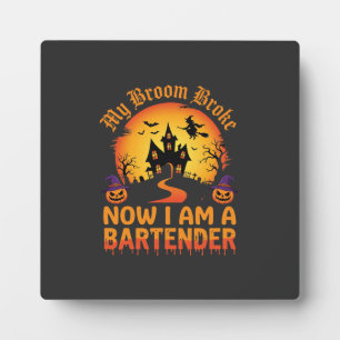 Plaque Photo Barman Halloween Maison Hantée Sorcière Citrouille