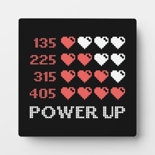 Plaque Photo Barre Power Up, Amusant, Gamer, Rétro, Geek, Nerd (Devant)
