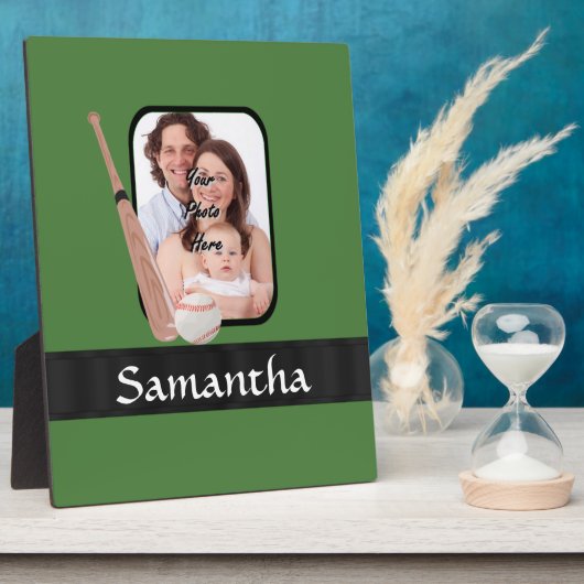 Plaque Photo Base-ball et batte (Côté)