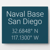 Plaque Photo Base navale San Diego Latitude Longitude (Devant)