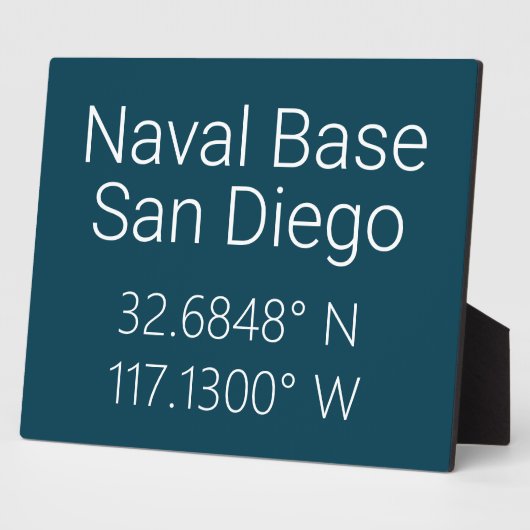 Plaque Photo Base navale San Diego Latitude Longitude (Côté)