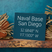 Plaque Photo Base navale San Diego Latitude Longitude (Côté)