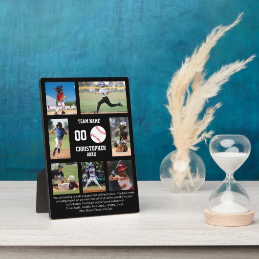 Plaque Photo Baseball 7 photo collage team name (Côté)