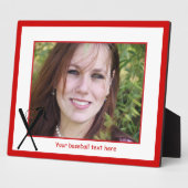 Plaque Photo Baseball croisé chauves-souris et casquette noir, (Côté)