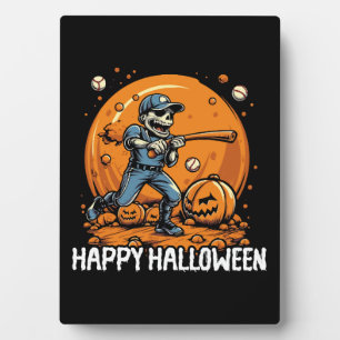 Plaque Photo Baseball Halloween Trick Ou Treat Baseball Player