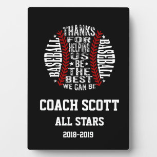 Plaque Photo BASEBALL meilleure COACH AWARD retraite