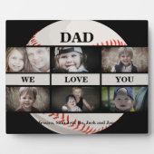 Plaque Photo Baseball Papa Nous t'aimons Photo Collage (Devant)