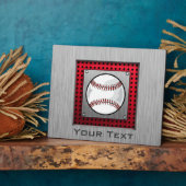 Plaque Photo Baseball ; Revêtement d'aluminium brossé (Côté)