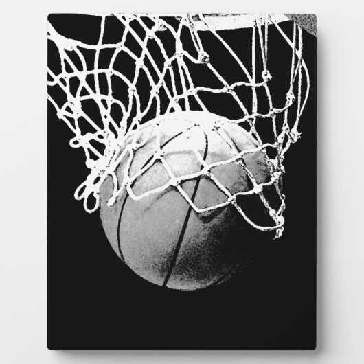 Plaque Photo Basket-ball noir et blanc (Devant)