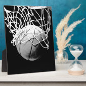 Plaque Photo Basket-ball noir et blanc (Côté)