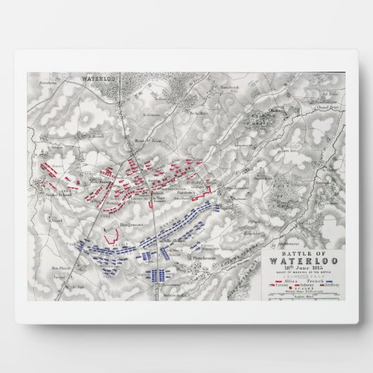 Plaque Photo Bataille de Waterloo, 18 juin 1815, feuille 1 (eng (Devant)