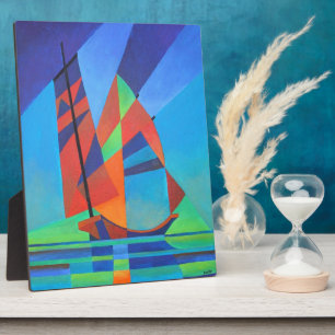 Plaque Photo Bateau Abstrait Art Junk contre Deep Blue Sky