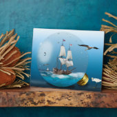 Plaque Photo Bateau dans une ampoule (Côté)