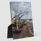 Plaque Photo Bateaux de pêche sur la plage (Côté)