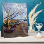 Plaque Photo Bateaux de pêche sur la plage (Côté)