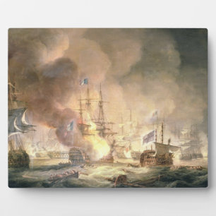Plaque Photo Battle of the Nile, 1er août 1798 at 10pm, 1834
