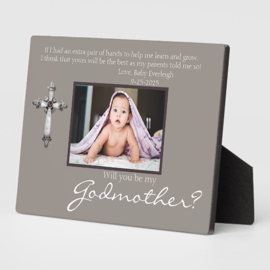 Plaque Photo Be My Godmother Proposal Brown Memorial Photo (Côté)