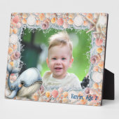 Plaque Photo Beach Shells Whale Photo Frame for Kids (Côté)