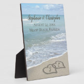 Plaque Photo Beach Wedding Hearts (Côté)