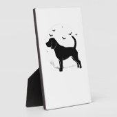 Plaque Photo Beagle Dog � Halloween Moon Silhouette Oversized T (Côté)