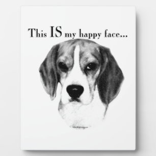 Plaque Photo Beagle Joyeux Visage; Joyeux Beagle; Beagle grinch