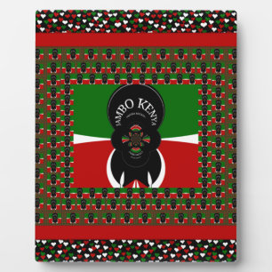 Plaque Photo Beau drapeau des Coeurs Kenyans