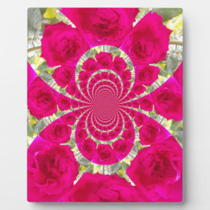 Plaque Photo Beau Extraordinaire Roses rouges Motif Kaleidoscop