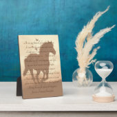 Plaque Photo Beau Poème commémoratif du cheval (Côté)