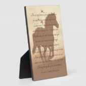 Plaque Photo Beau Poème commémoratif du cheval (Côté)
