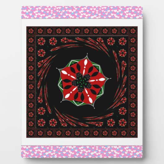 Plaque Photo Beau rose Bleu Blanc Coeurs d'amour Design (Devant)