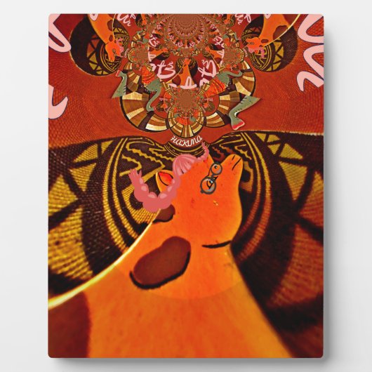 Plaque Photo Beautiful Amazing Giraffe love safari (Devant)