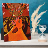 Plaque Photo Beautiful Amazing Giraffe love safari (Côté)