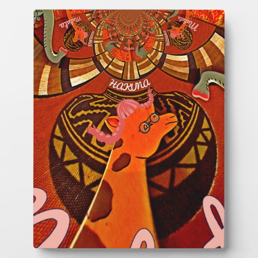 Plaque Photo Beautiful Amazing Giraffe love safari (Devant)