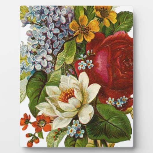 Plaque Photo Beautiful Romantic Summer Bouquet with Red Rose (Devant)