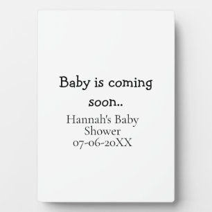 Plaque Photo Bébé arrive bientôt nom date baby shower machine à