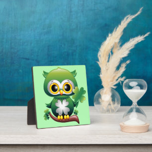 Plaque Photo Bébé Hibou Dessin Animé St Patrick Mignon