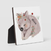 Plaque Photo Bébé mignon Wombat Gold Speckle personnalisé (Recto)