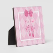 Plaque Photo Bébé mignonne Faire-part de naissance d'empreintes (Recto)