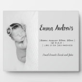 Plaque Photo Bébé Photo Birth Personalised (Devant)