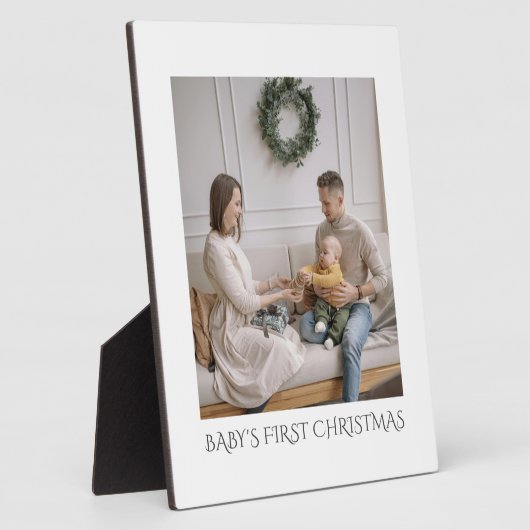 Plaque Photo Bébé Première famille de Noël Photo (Côté)