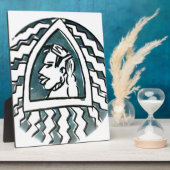 Plaque Photo Belle Africaine Bongo Massai Portrait Tribal Art (Côté)