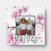 Plaque Photo Belle aquarelle rose cerisier fleurs photo (Devant)