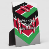 Plaque Photo Belle Belle Cube Kenyane Drapeau avec salutation (Côté)